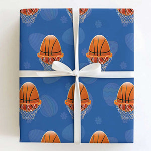 Funny Easter Egg Basketball Sport Lover Wrapping Paper Roll TS11 Royal Blue Print Your Wear