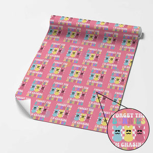 Funny Easter Forget The Bunnies I Am Chasing Hunnies Wrapping Paper Roll TS11 Pink Print Your Wear