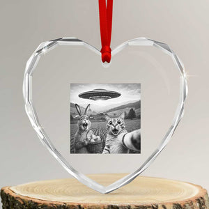 Funny Easter Heart Crystal Glass Ornament Christian Cat Selfie Bunny Meme TS14 Transparent Glass 3'' Heart Print Your Wear