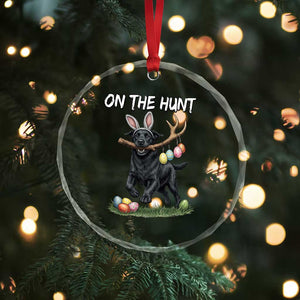 Funny Easter Hunting Dog Crystal Glass Ornament Labrador Bunny Ears On The Hunt TS12 Print Your Wear