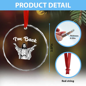 Funny Easter Jesus Meme Crystal Glass Ornament I'm Back TS14 Print Your Wear