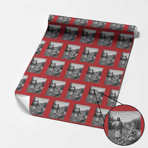 Funny Easter Jesus Wrapping Paper Roll Christian Jesus Bunny Selfie Religious TS14 Red Print Your Wear