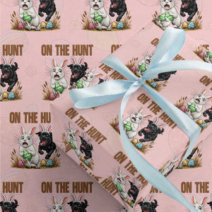 Funny Easter Labrador Bunny Ears Wrapping Paper Roll On The Hunt TS12 Light Pink Print Your Wear