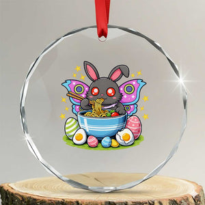 Funny Easter Mothman Eating Ramen Crystal Glass Ornament Cryptid Lover Gift TS12 Transparent Glass 3'' Circle Print Your Wear