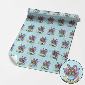 Funny Easter Mothman Eating Ramen Wrapping Paper Roll Cryptid Lover Gift TS12 Light Blue Print Your Wear