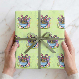 Funny Easter Mothman Eating Ramen Wrapping Paper Roll Cryptid Lover Gift TS12 Lime Print Your Wear
