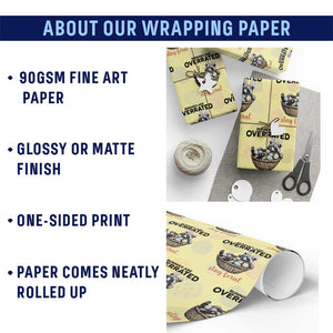 Funny Easter Raccoon Bunny Wrapping Paper Roll Bunnies Are Overrated Stay Feral TS14 Print Your Wear