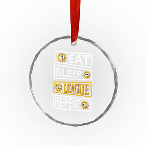 Funny Eat Sleep League Repeat Crystal Glass Ornament Gaming Quote Gift For Gamer TS12 Print Your Wear