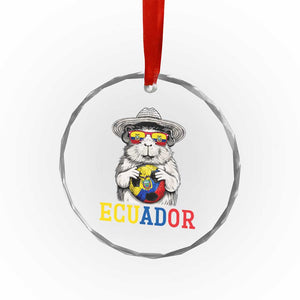 Funny Ecuador Guinea Pig Soccer Fan Crystal Glass Ornament Cavy Lover Gift