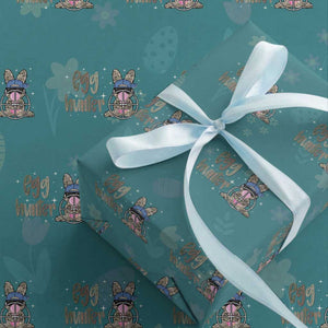Funny Egg Hunter Wrapping Paper Roll Bunny Hunting Backward Cap Camouflage TS11 Teal Print Your Wear