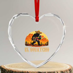 Funny El Squatcho Cinco De Mayo Fiesta Gift Heart Crystal Glass Ornament TS12 Transparent Glass 3'' Heart Print Your Wear