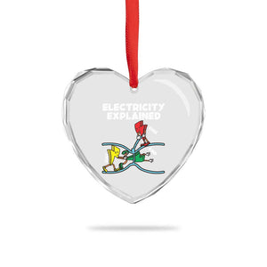 Funny Electricity Heart Crystal Glass Ornament Ohm's Law Electricity Explained TS14 Print Your Wear