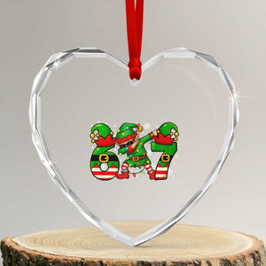 Funny Elf Dab Six Seven Meme Heart Crystal Glass Ornament Christmas Trending 67 Gift TS12 Transparent Glass 3'' Heart Print Your Wear