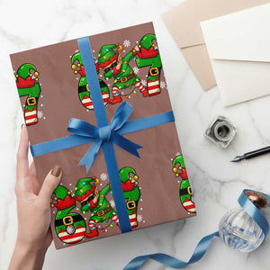 Funny Elf Dab Six Seven Meme Wrapping Paper Roll Christmas Trending 67 Gift TS12 Mocha Print Your Wear