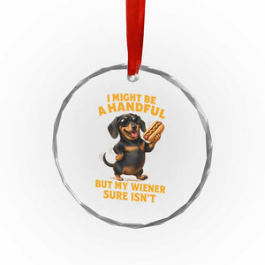 Funny Embarrassing Dachshund Crystal Glass Ornament Wiener Hot Dog Pun Crude Cringey Inappropriate Humor
