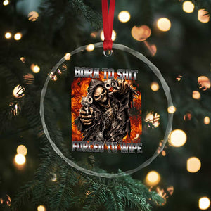 Funny Evil Skeleton Meme Crystal Glass Ornament Born to Shit Forced to Wipe TS10 Print Your Wear