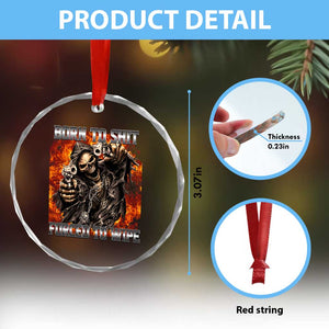 Funny Evil Skeleton Meme Crystal Glass Ornament Born to Shit Forced to Wipe TS10 Print Your Wear