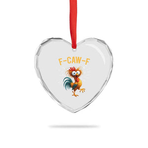 Funny F Caw F 67 Meme Heart Crystal Glass Ornament Cartoon Rooster Chicken Poultry Humor TS11 Print Your Wear