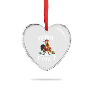 Funny F Caw F Chicken Christmas Heart Crystal Glass Ornament Merry F Caw F Quote Holiday TS11 Print Your Wear