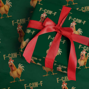 Funny F Caw F Chicken Meme Graphic Wrapping Paper Roll Hilarious Cartoon Poultry Humor TS02 Print Your Wear