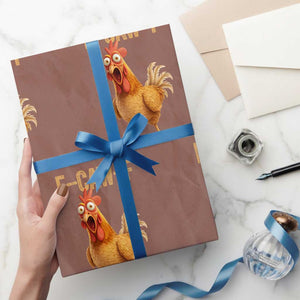 Funny F Caw F Chicken Meme Graphic Wrapping Paper Roll Hilarious Cartoon Poultry Humor TS02 Print Your Wear