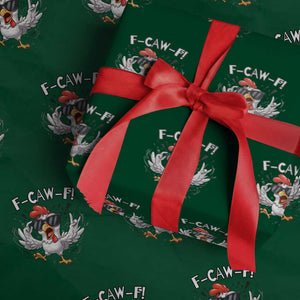 Funny F Caw F Chicken Sarcastic Joke Gift Wrapping Paper Roll TS12 Green Print Your Wear