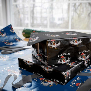 Funny F Caw F Chicken Sarcastic Joke Gift Wrapping Paper Roll TS12 Black Print Your Wear
