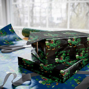 Funny F Caw F Chicken St Patricks Day Wrapping Paper Roll Irish Beer Drinking Shamrock Print TS11 Black Print Your Wear