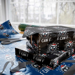 Funny F Caw F Christmas Crow Wrapping Paper Roll Santa Raven Xmas Holiday TS11 Black Print Your Wear