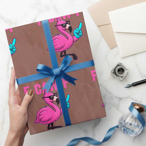 Funny F-Caw-F Flamingo Wrapping Paper Roll Adult Humor TS10 Mocha Print Your Wear