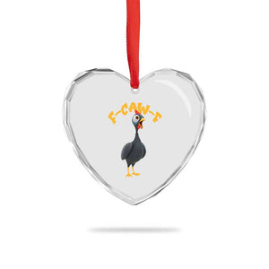 Funny F Caw F Guinea Fowl Heart Crystal Glass Ornament Cartoon Guinea Bird Poultry Humor TS11 Print Your Wear