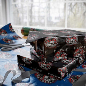 Funny F Caw F Viking Crow Wrapping Paper Roll Vegvisir Black Bird Gothic Skull Adult Humor - Print Your Wear