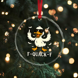 Funny F Quack F Silly Duck Sarcastic Joke Gift Crystal Glass Ornament TS12 Print Your Wear