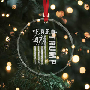 Funny Fafo Crystal Glass Ornament President 47 FDT American Flag TS10 Print Your Wear