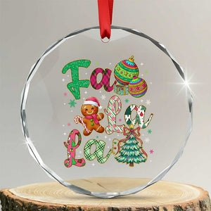Funny Falala Christmas Song Faux Glitter Gingerbread Crystal Glass Ornament TS11 Transparent Glass 3'' Circle Print Your Wear
