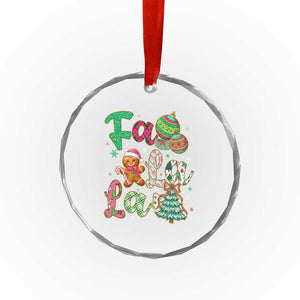 Funny Falala Christmas Song Faux Glitter Gingerbread Crystal Glass Ornament TS11 Print Your Wear