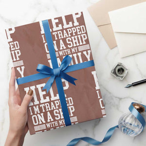 Funny Family Cruise Wrapping Paper Roll Vacation Trip Matching Cruise Ship TS10 Mocha Print Your Wear