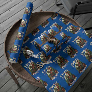 Funny Farmer Christmas Xmas Santa Farm Tractor Wrapping Paper Roll TS11 Blue Print Your Wear