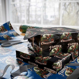 Funny Farmer Christmas Xmas Santa Farm Tractor Wrapping Paper Roll TS11 Black Print Your Wear