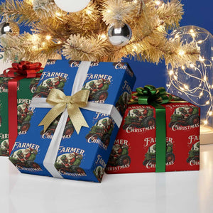 Funny Farmer Christmas Xmas Santa Farm Tractor Wrapping Paper Roll TS11 Print Your Wear