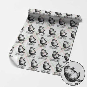 Funny Fat Cat Meme Wrapping Paper Roll Mother I Am But Skin and Bones Sarcastic Feline Humor TS02 Christmas Plaid Print Your Wear