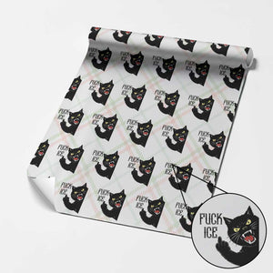 Funny Fck Ice Black Cat Wrapping Paper Roll Resist Minneapolis Political TS12 Christmas Plaid Print Your Wear
