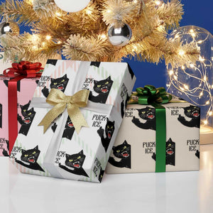 Funny Fck Ice Black Cat Wrapping Paper Roll Resist Minneapolis Political TS12 Print Your Wear
