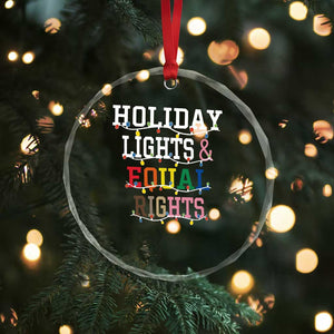 Funny Feminist LGBT Xmas Crystal Glass Ornament Holiday Lights And Equal Rights Led Lights TS11 Print Your Wear