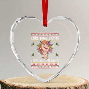 Funny Feminist Lights And Reproductive Rights Heart Crystal Glass Ornament Ugly Christmas Gift TS12 Transparent Glass 3'' Heart Print Your Wear