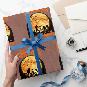 Funny Fencing Halloween Wrapping Paper Roll You Call It Fencing Zombie Survival TS14 Mocha Print Your Wear
