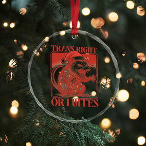 Funny Fierce Opossum Santa Crystal Glass Ornament Trans Right Or I Bites Christmas Gift TS12 Print Your Wear