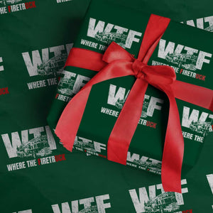 Funny Firefighter Wrapping Paper Roll WTF What The Firetruck Fireman Gift TS10 Green Print Your Wear