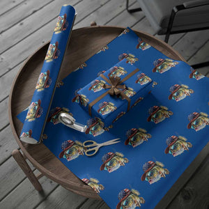 Funny Fishing American Flag Wrapping Paper Roll Patriotic Fisherman Family Gift TS10 Blue Print Your Wear