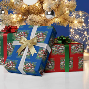 Funny Fishing Christmas Wrapping Paper Roll Fishing You A Very Merry Fishmas Santa Hat TS11 Print Your Wear